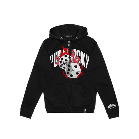 ROLLING LOVE ZIP UP HOODIE (BLACK)