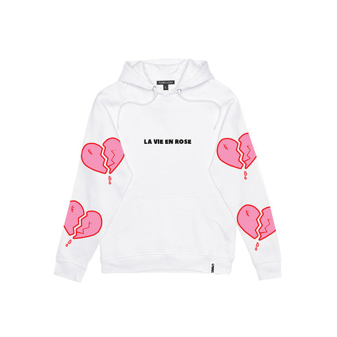 LA VIE IS STILL EN ROSE HOODIE (WHITE)