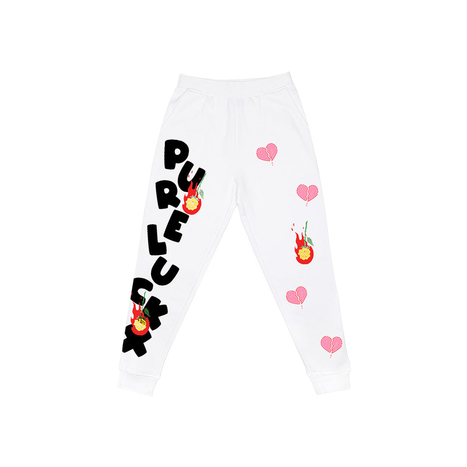 LA VIE IS STILL EN ROSE SWEATPANTS (WHITE)