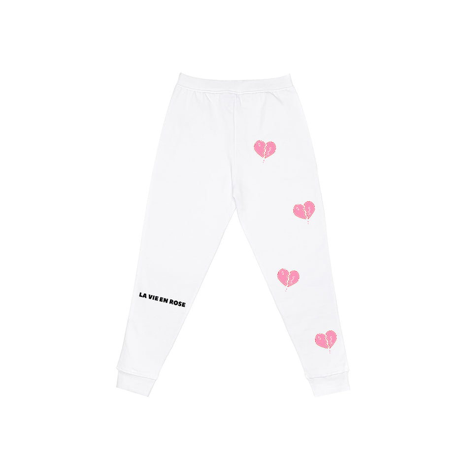 LA VIE IS STILL EN ROSE SWEATPANTS (WHITE)