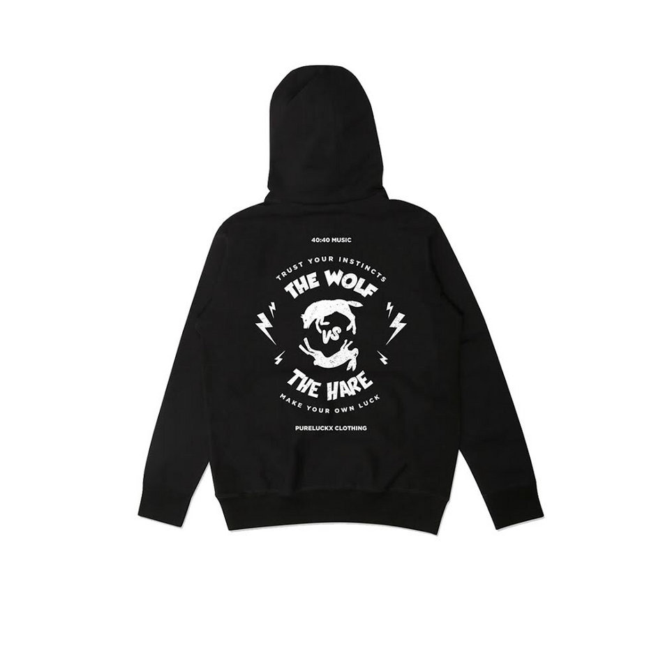 THE WOLF VS THE HARE HOODIE [BLACK] - PURELUCKX Shop
