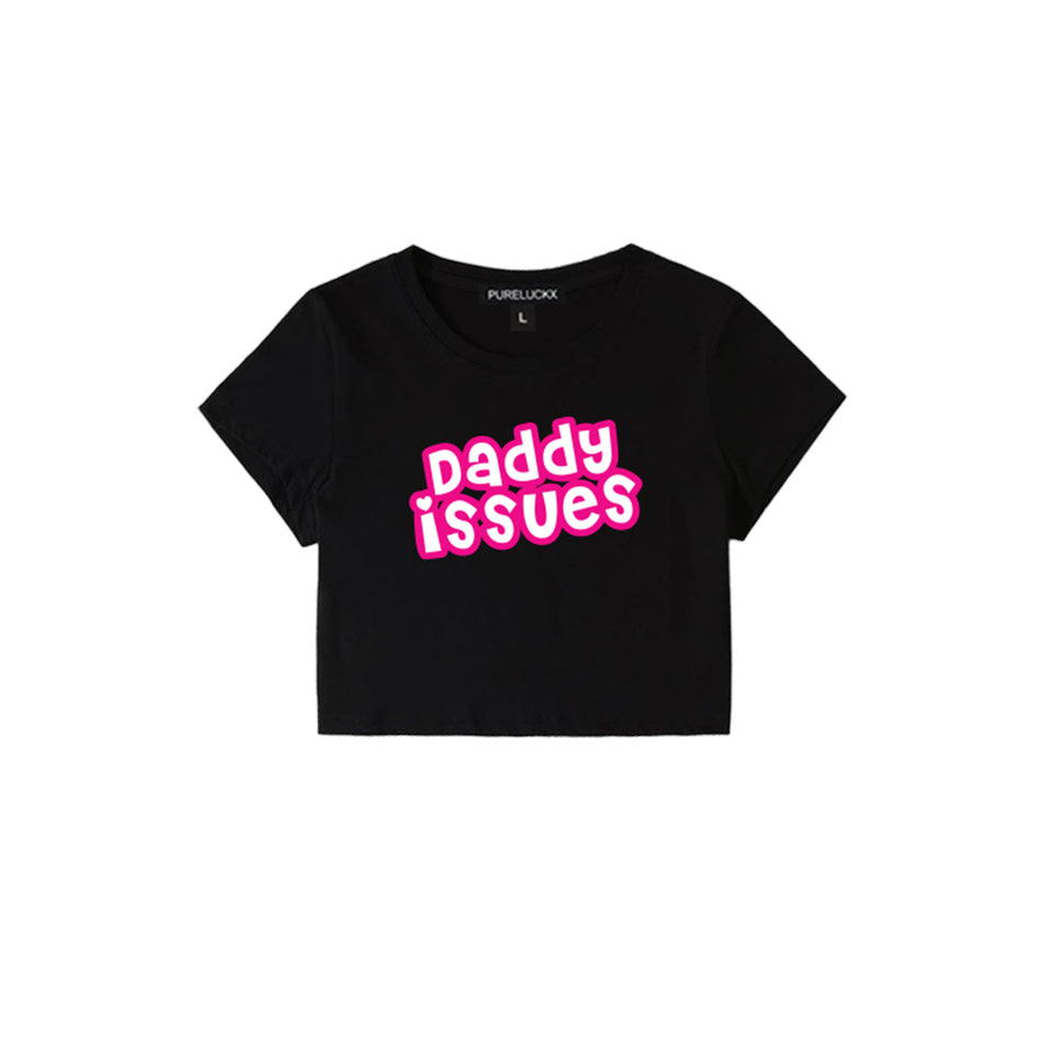 DADDY ISSUES CROPPED TEE [BLACK]